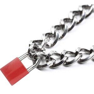 Metal Padlock Collar Necklace